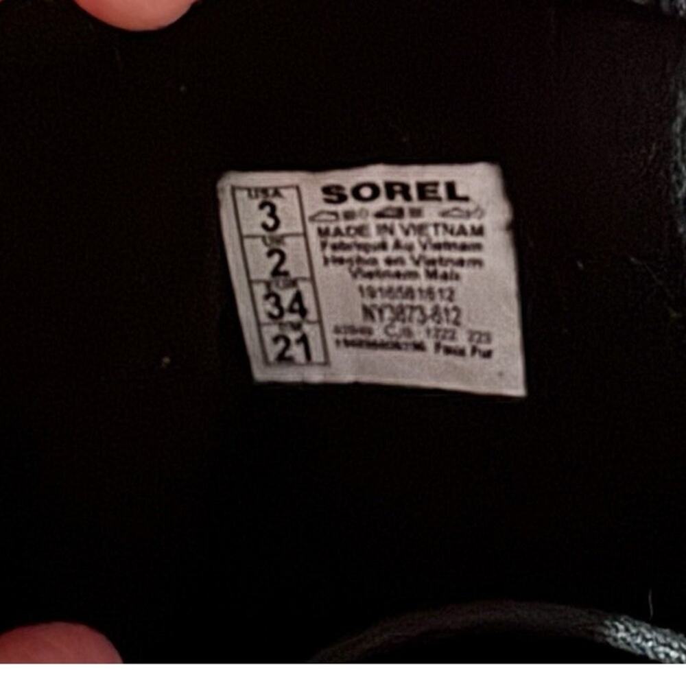 Sorel Youth Flurry Snow Boots Girls Size 3 Pink Black Waterproof Winter - Picture 7 of 7